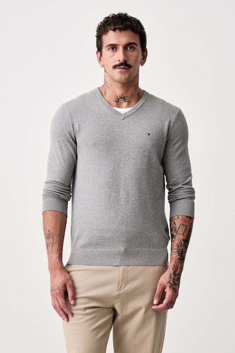 Tommy Hilfiger Sweter męski bawełniany szary MW0MW14745