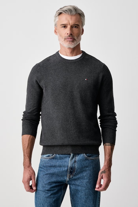 Tommy Hilfiger Sweter męski bawełniany szary MW0MW36347