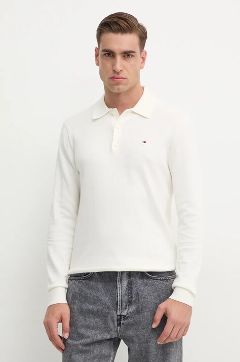 Tommy Hilfiger pulover din amestec de casmir culoarea bej, light, MW0MW36519