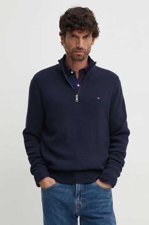 Tommy Hilfiger sweter bawełniany kolor granatowy  MW0MW36527