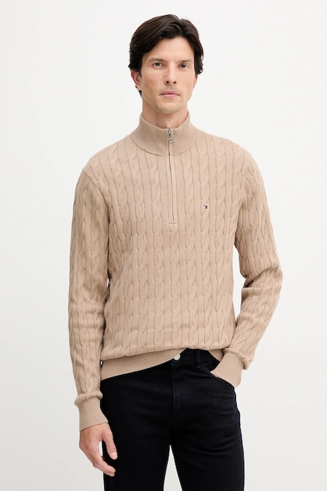 Tommy Hilfiger maglione in cotone colore beige  MW0MW36532