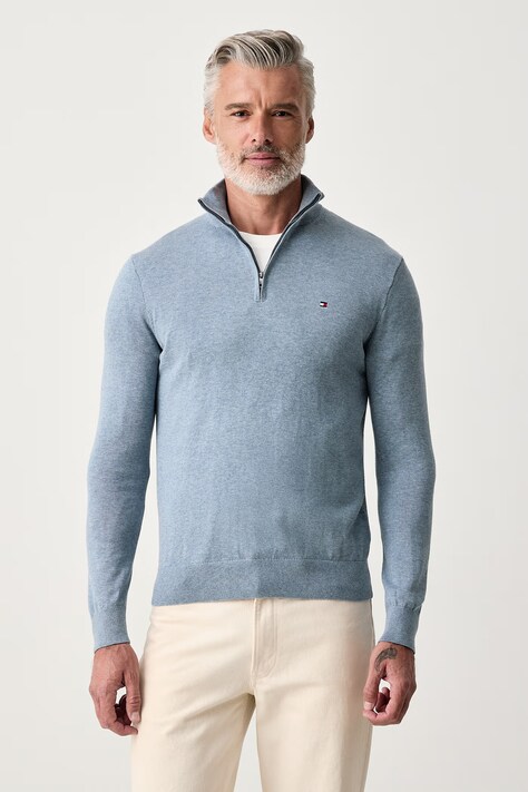Tommy Hilfiger Sweter męski bawełniany niebieski MW0MW37331