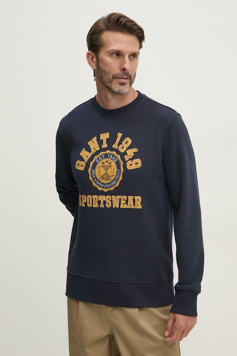 Gant bluza męska kolor granatowy z nadrukiem 2015069