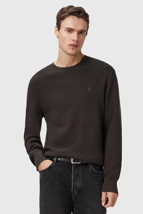 Пуловер с вълна AllSaints ASPEN CREW мъжки в сиво  M089KB