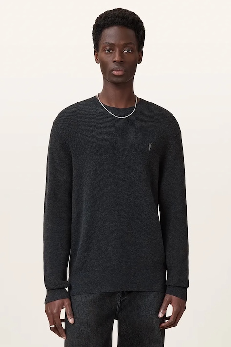 AllSaints sweter męski z dodatkiem wełny czarny M089KB