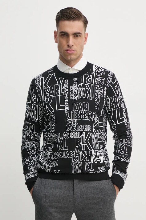 Хлопковый свитер Karl Lagerfeld цвет чёрный лёгкий 541306.655091