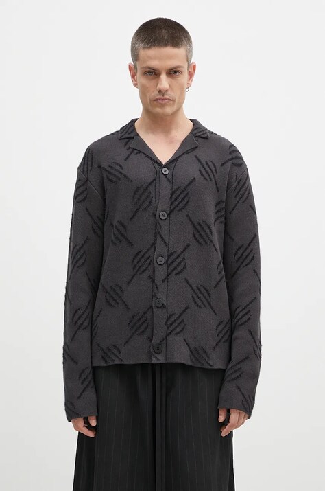 Kardigan Daily Paper Kirabo Monogram Knit Cardigan za muškarce, boja: crna, 2421031