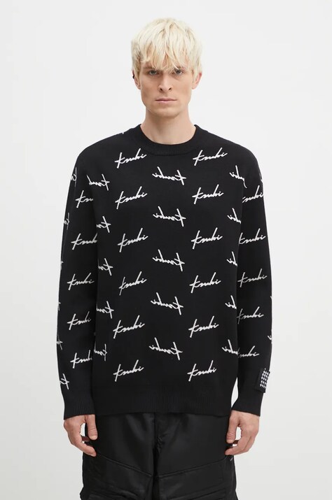Svetr KSUBI Skript Knit pánský, černá barva, MFA24KW003
