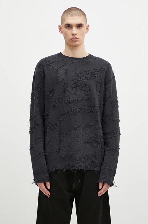 Vlněný svetr A-COLD-WALL* Frontage Knit Crewneck pánský, černá barva, ACWMK169