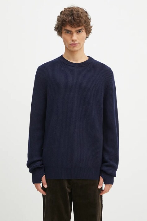Шерстяной свитер Norse Projects Henning Merino Crew мужской цвет синий  N45.0561.7004