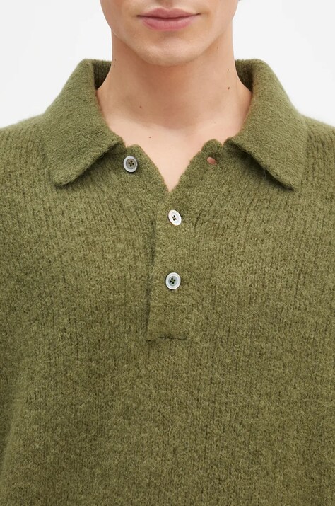 Вовняний светр Norse Projects Rasmus Relaxed Brushed Polo — фото 4