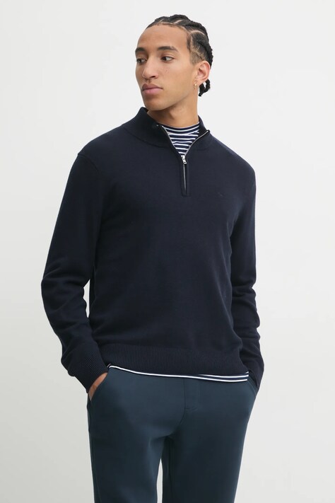 Abercrombie & Fitch sweter z domieszką wełny męski kolor granatowy KI120-4180