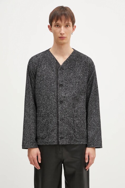 Svetr s příměsí vlny Engineered Garments Knit Cardigan šedá barva, 24F1B030