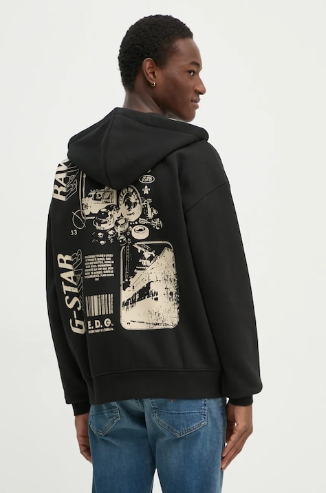 G-Star felpa uomo colore nero con cappuccio D25105-D733