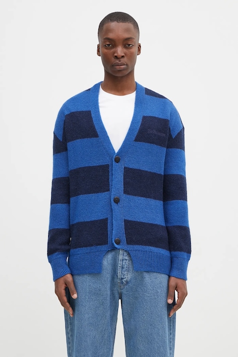 No Problemo kardigan Striped Mohair Oversized Cardigan męski kolor niebieski NP20025.02
