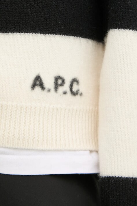 Вовняний светр A.P.C. pull penny — AW24-SWU00A, чорний — фото 4