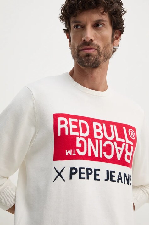 Бавовняний светр Red Bull Racing x Pepe Jeans Red Bull Racing x Pepe Jeans — AW24-SWU00T, бежевий — фото 6