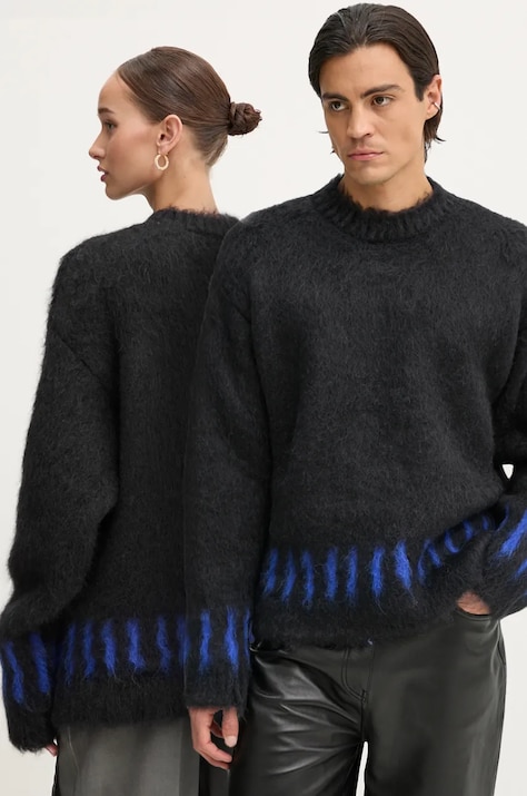 Sunnei maglione in lana colore blu navy RTWXKNW005