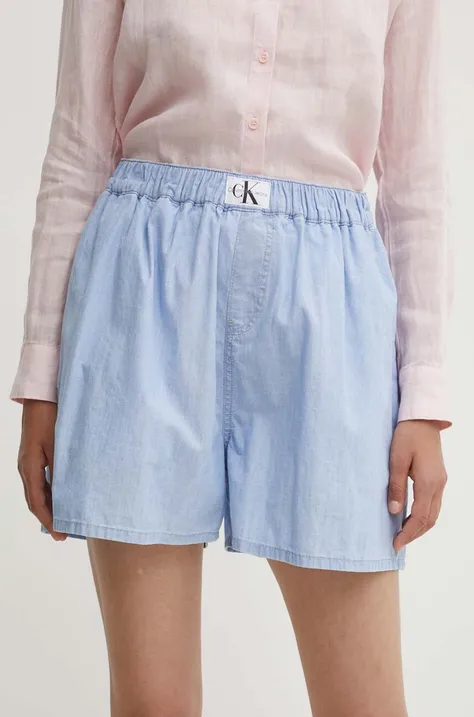 Pamučne kratke hlače Calvin Klein Jeans bez uzorka, visoki struk, J20J224344