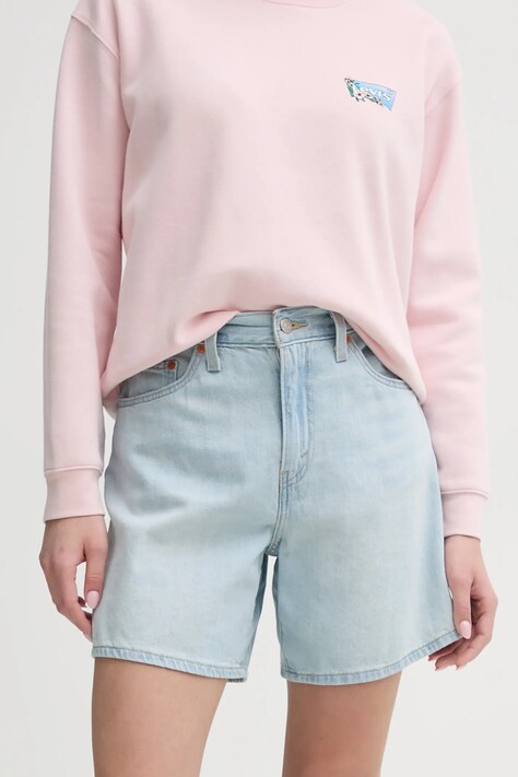 Levi's farmer rövidnadrág HIGH BAGGY SHORT női, sima, magas derekú, A9311