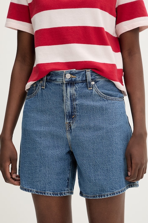 Levi's šortky dámské džínové HIGH BAGGY SHORT modré high waist A9311
