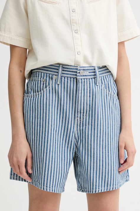 Levi's pantaloni scurți jeans HIGH BAGGY SHORT neted, high waist, A9311