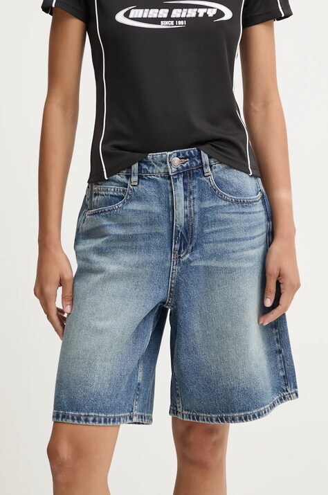 Miss Sixty szorty jeansowe damskie kolor niebieski gładkie high waist 6L3JJ4630000