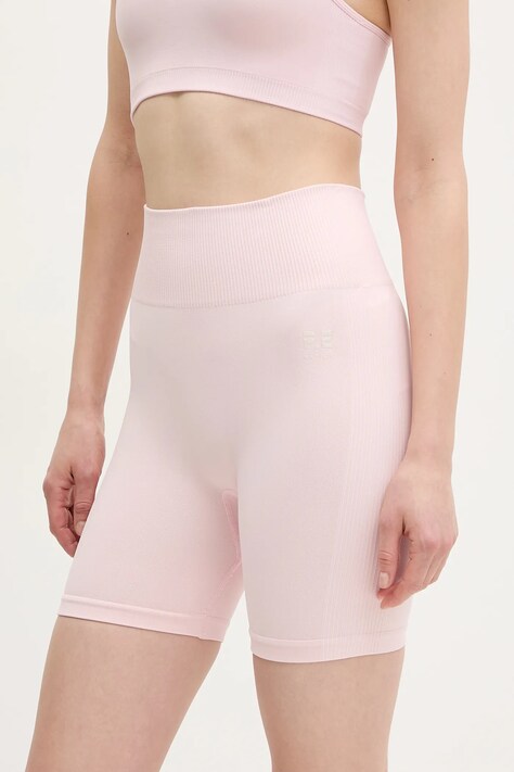 Tréninkové šortky P.E Nation Restore Seamless béžová barva, hladké, high waist, 243S296