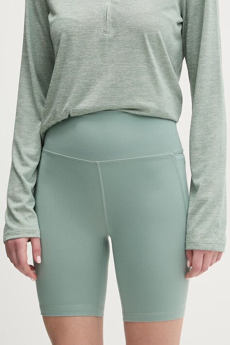 Tréninkové šortky Under Armour Meridian zelená barva, hladké, high waist, 1382521