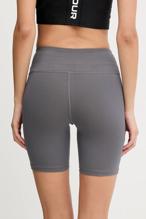 Under Armour szorty treningowe Rival kolor szary gładkie high waist 1386703