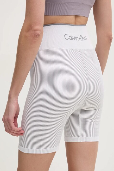 Calvin Klein Performance edzős rövidnadrág fekete, sima, magas derekú, 00GWS4L735