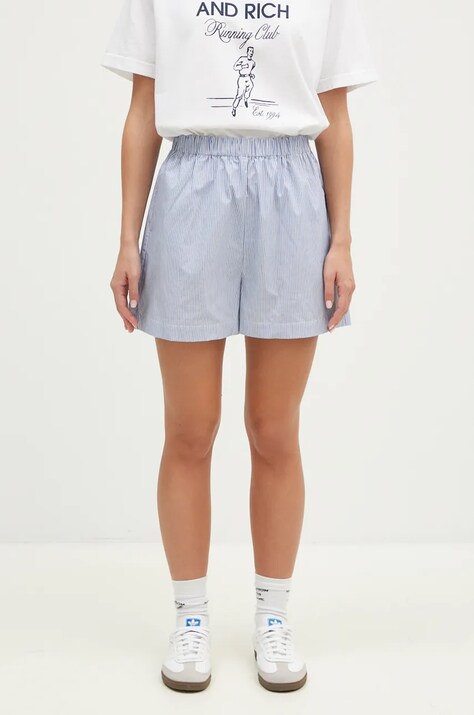 Sporty & Rich szorty bawełniane SRC kolor niebieski wzorzyste high waist SH009S409SN