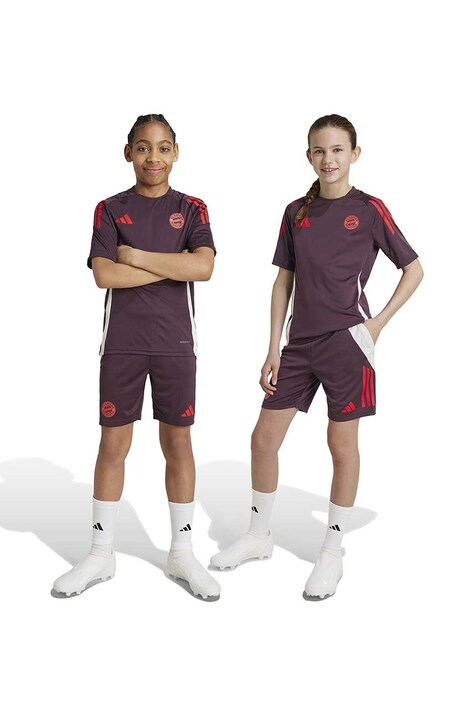 adidas Performance pantaloni scurti copii FCB TR SHO culoarea bordo, cu imprimeu, talie reglabila, IS9953