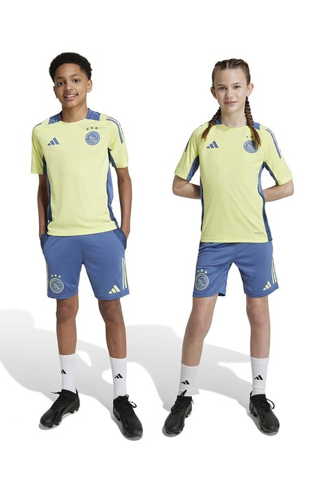 Детски къси панталони adidas Performance AJAX TR SHO в синьо с принт с регулируема талия IT5075