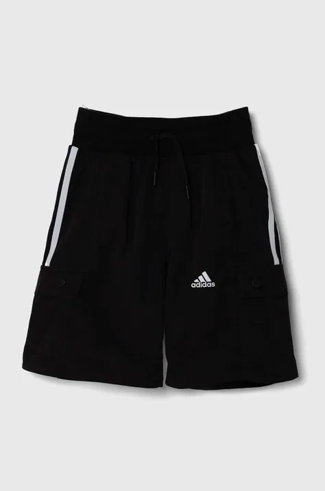 Детски къси панталони adidas JAM WV CRG SH в черно с десен с регулируема талия IV7050