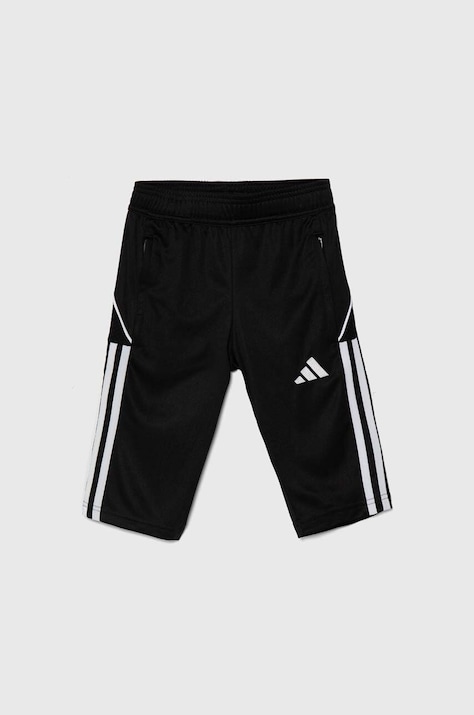 Детски къси панталони adidas Performance TIRO23L 3/4PNTY в черно с апликация с регулируема талия HS3552