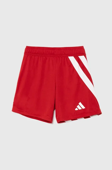 Детски къси панталони adidas Performance FORTORE23 SHO Y в червено с десен с регулируема талия IK5750