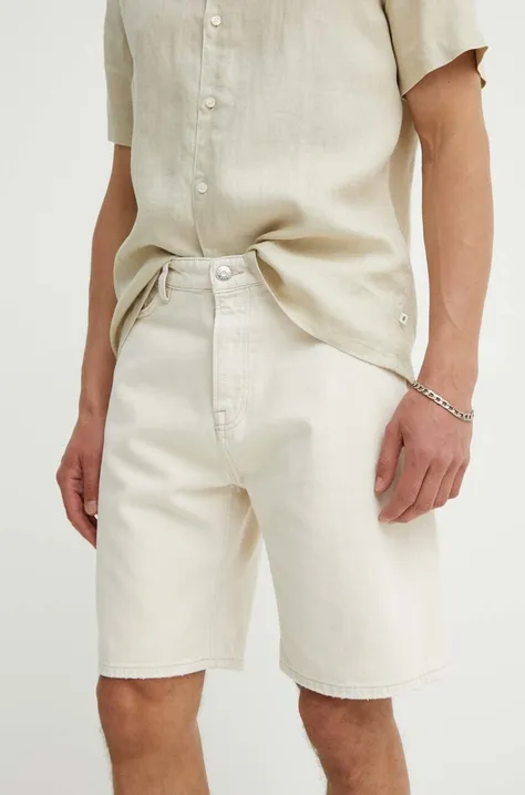 Rifľové krátke nohavice Samsoe Samsoe SAEDDIE pánske, béžová farba, M24200004