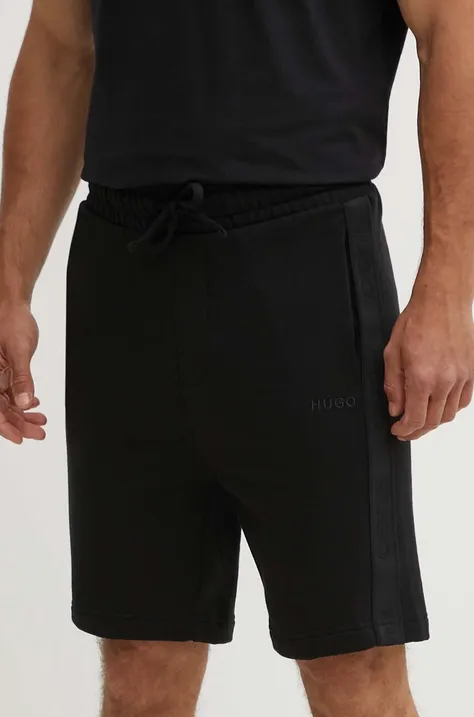 Společenské bavlněné šortky HUGO černá barva, 50520492