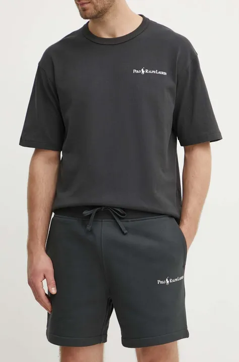 Kratke hlače Polo Ralph Lauren moške, siva barva, 710950134001