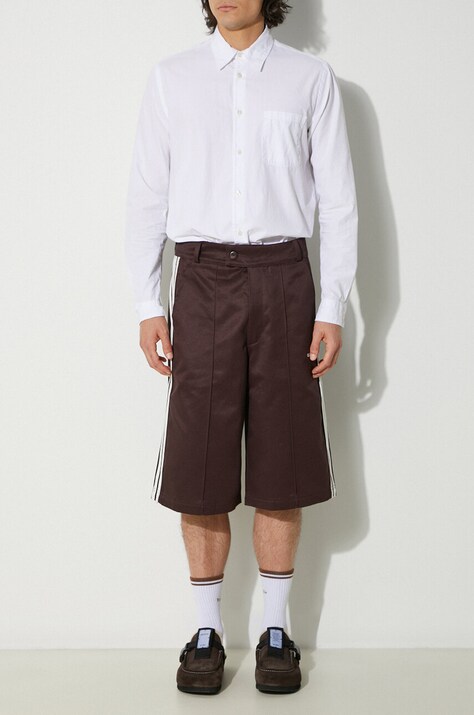 adidas Originals pantaloncini in cotone 80s 3-Stripes 11IN Bermuda colore marrone JC6524