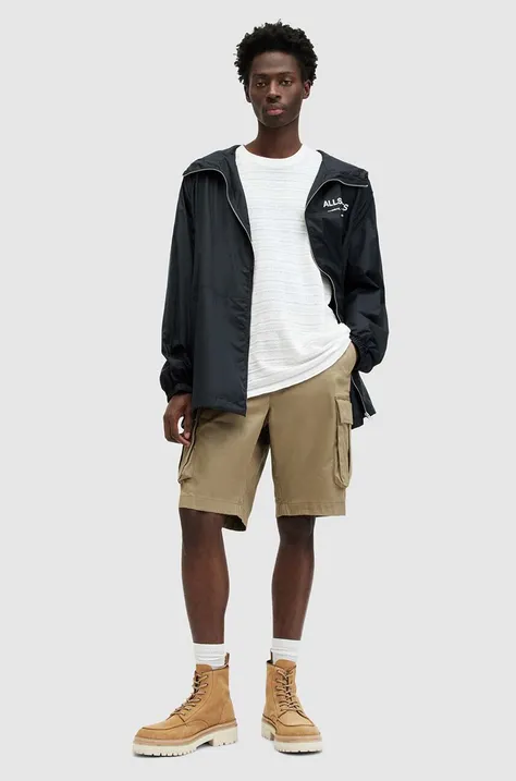Хлопковые шорты AllSaints SLANE SHORT цвет бежевый MT501Z