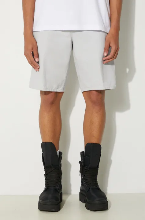 Bavlněné šortky Carhartt WIP Single Knee Short šedá barva, I027942.29J02