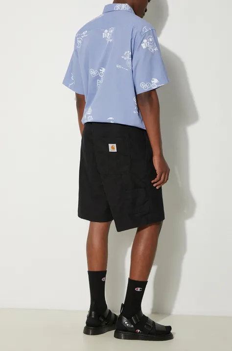 Carhartt WIP linen blend shorts Walter Single Knee Short black color I033583.8902