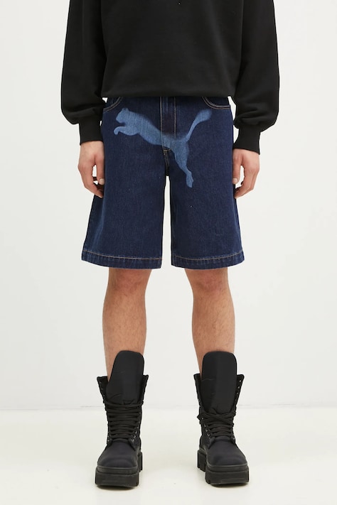 Bavlnené rifľové šortky Puma PUMA X A$AP ROCKY Denim Short tmavomodrá farba, 631066