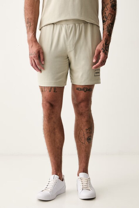 HUGO szorty piżamowe męskie z bawełną Laze Shorts CW beżowe 50525247