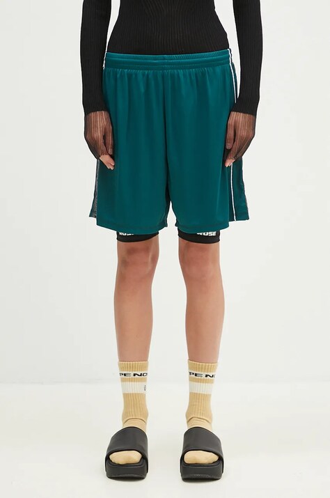 Къс панталон Martine Rose Double Football Shorts в зелено с апликация 159JT01400