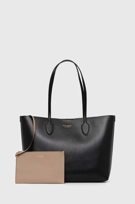 Usnjena torbica Kate Spade črna barva, KC921