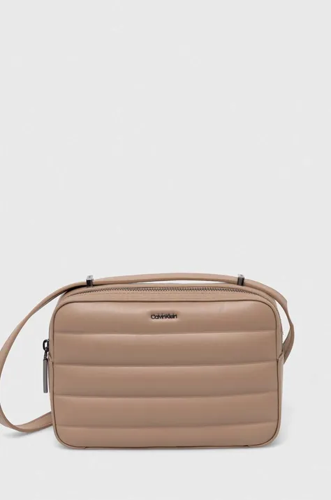 Τσάντα Calvin Klein χρώμα: μπεζ, K60K612114