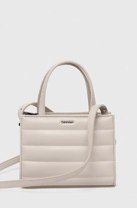 Τσάντα Calvin Klein χρώμα: μπεζ, K60K612116